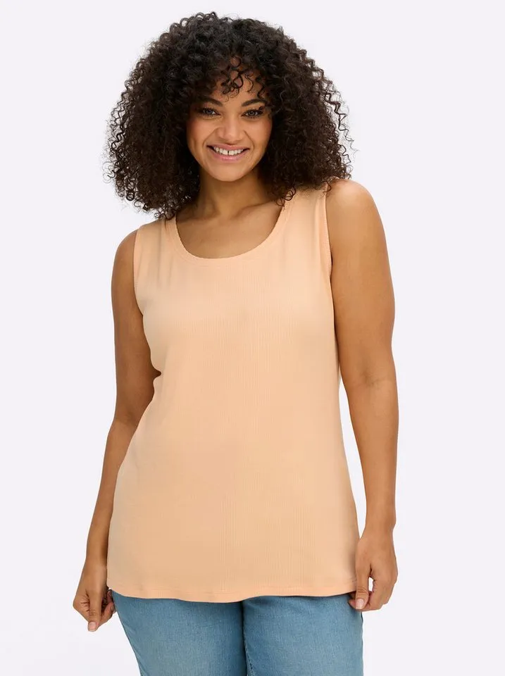 sheego sheego Shirttop Shirttop Ärmellos, Orange, – Produktbild 1 von 5