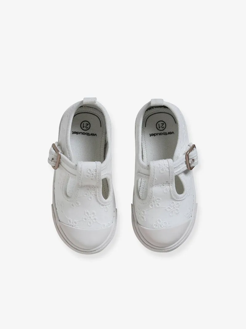 Vertbaudet Vertbaudet Baby Stoff-Sandalen, Wollweiß, – Produktbild 4 von 4